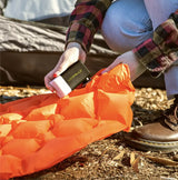 U Capsule inflating a portable bed for camping