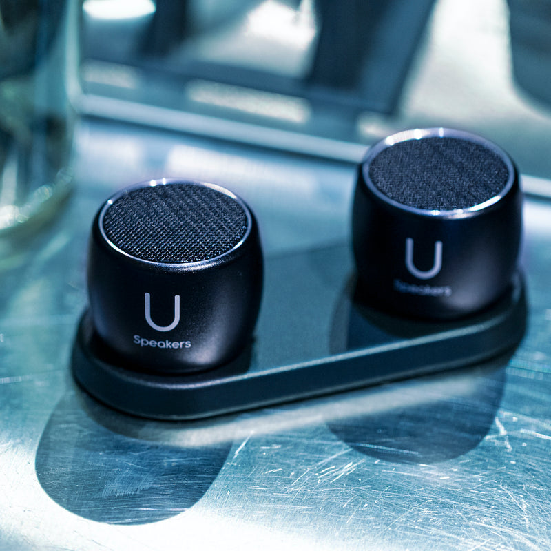 U Pro Speakers Black- with Charging Tray - U Speakers